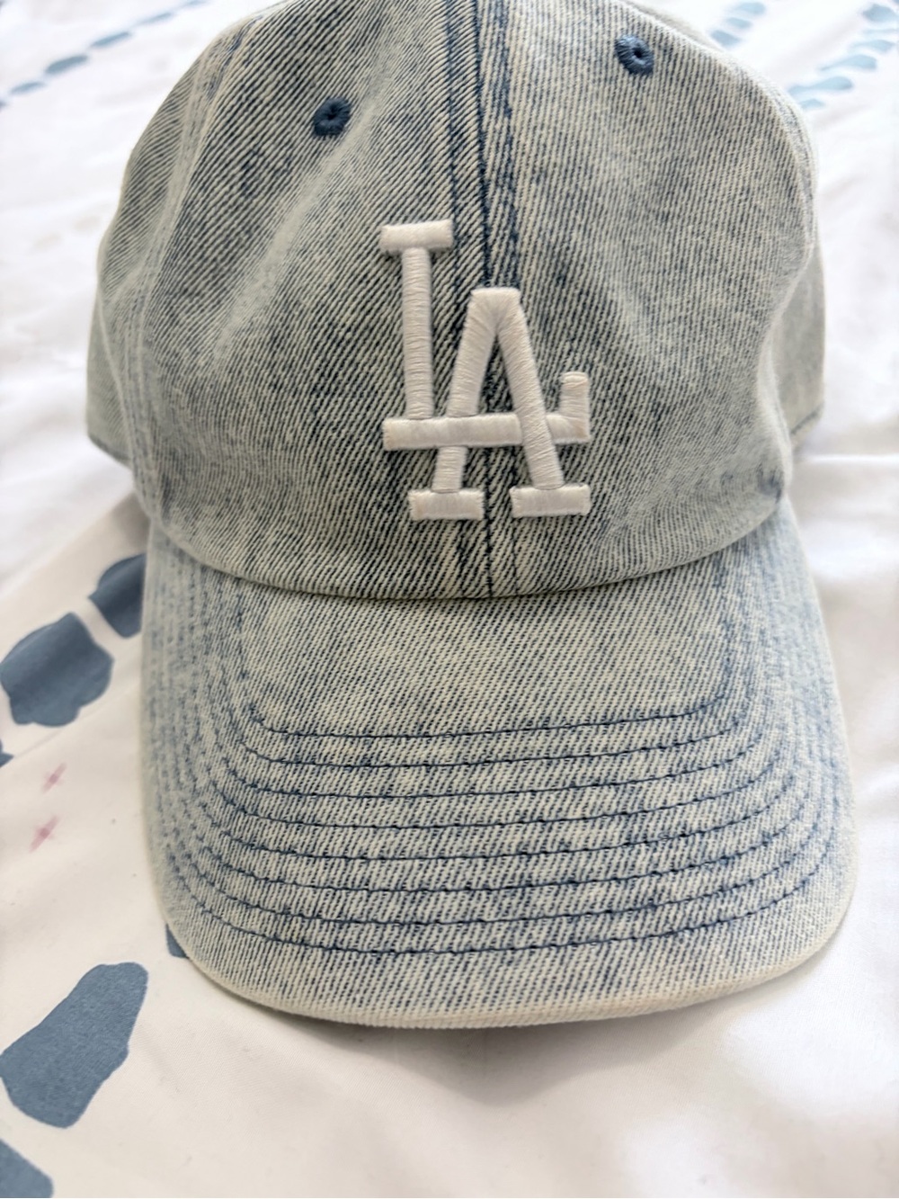 Denim Whitewashed LA Baseball Hat !